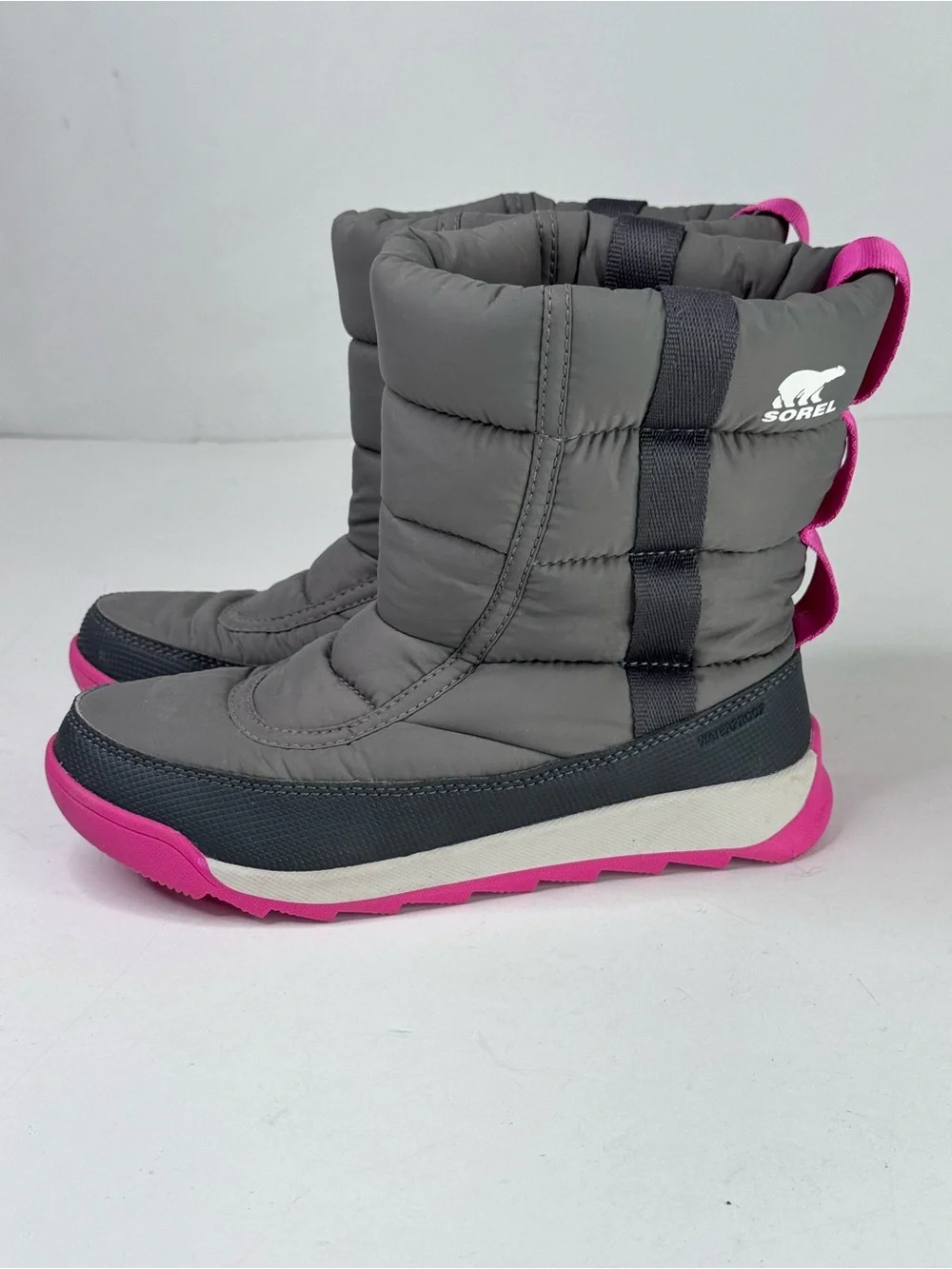 Sorel Kids Gray and Pink Padded Snow Boots